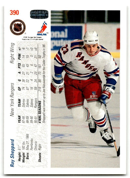 1991-92 Upper Deck Ray Sheppard New York Rangers #390