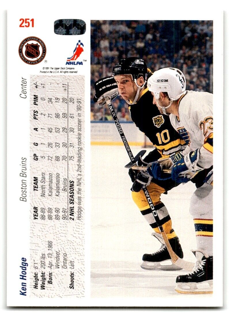 1991-92 Upper Deck Ken Hodge Boston Bruins #251