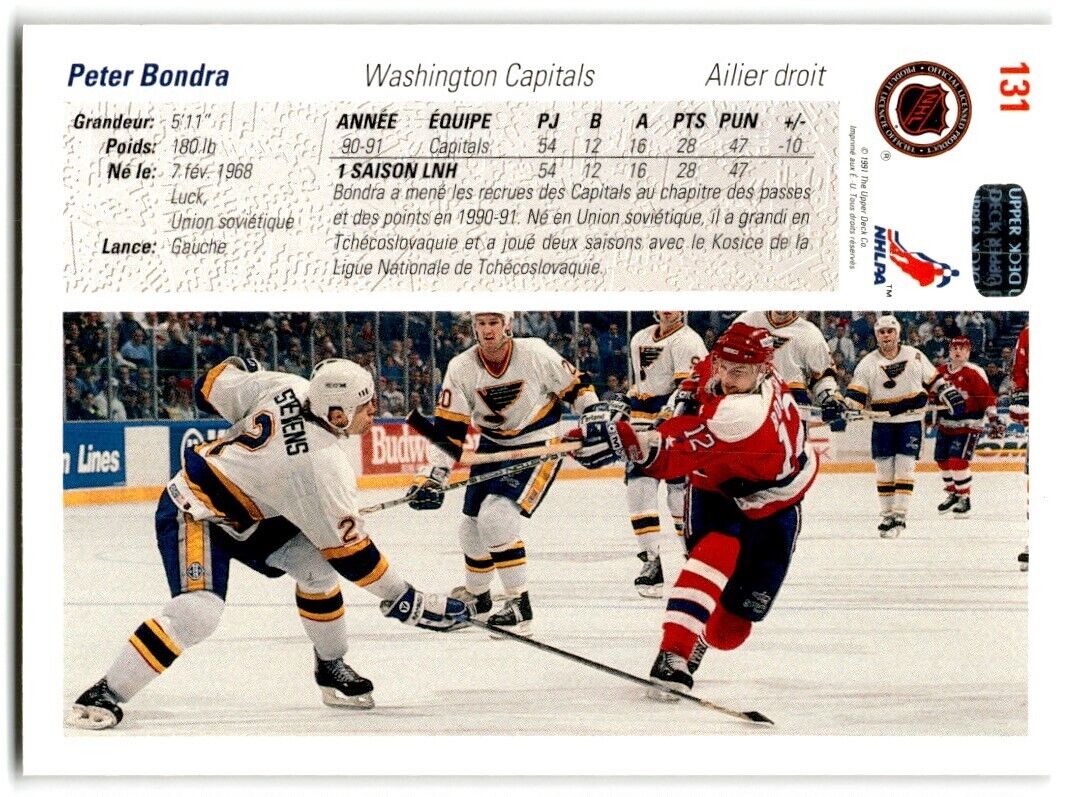 1991-92 Upper Deck French Peter Bondra Washington Capitals #131