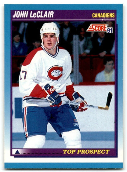 1991-92 Score Canadian Bilingual John LeClair Rookie Montreal Canadiens #343