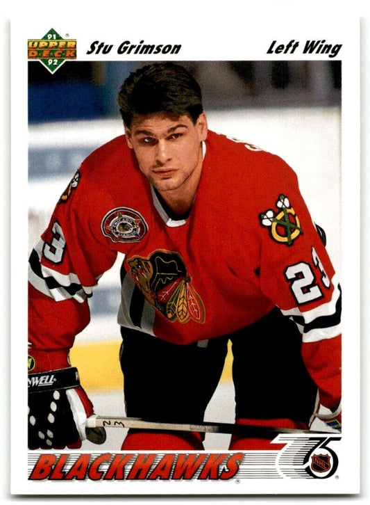 1991-92 Upper Deck Stu Grimson Rookie Chicago Blackhawks #416