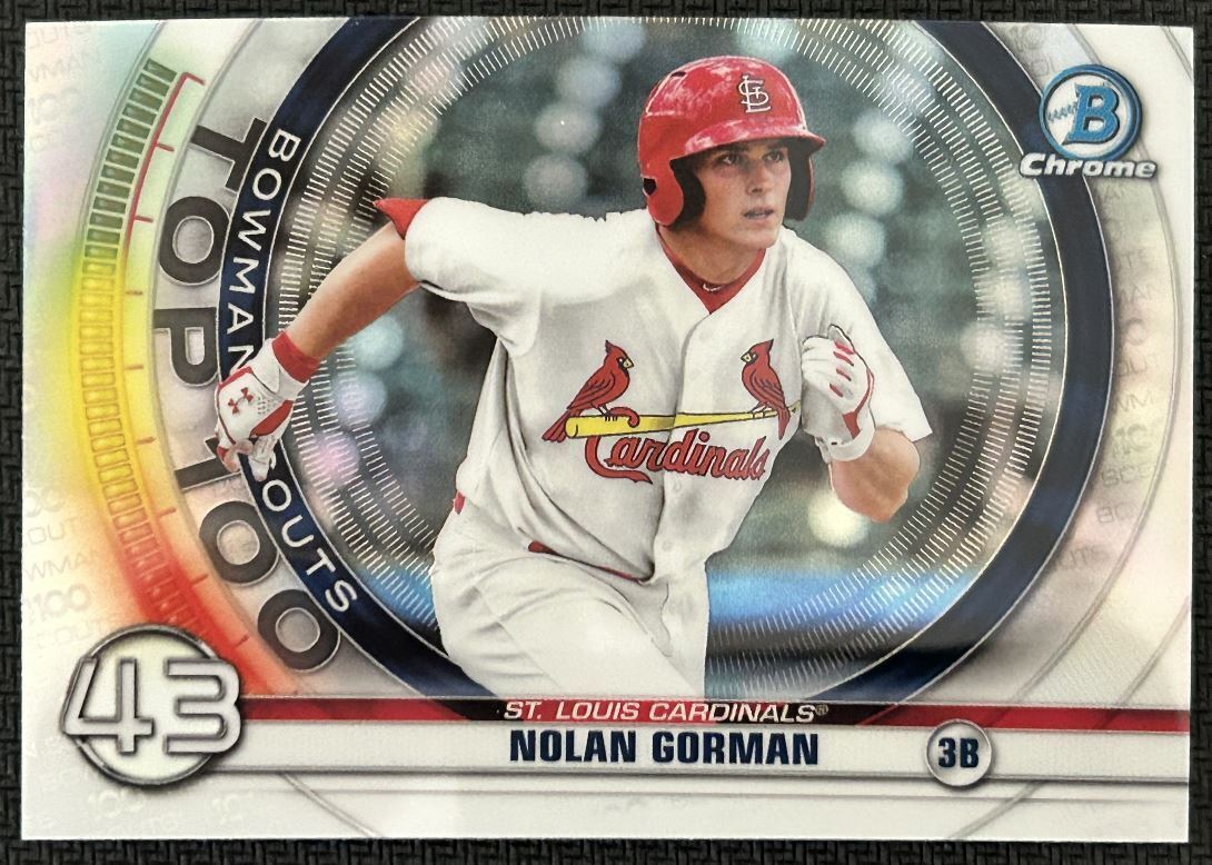 2020 Bowman Scouts Top 100 Nolan Gorman St. Louis Cardinals #BTP-43