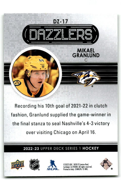 2022-23 Upper Deck Dazzlers Mikael Granlund Nashville Predators #DZ-17