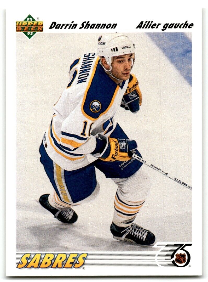 1991-92 Upper Deck French Darrin Shannon Buffalo Sabres #322