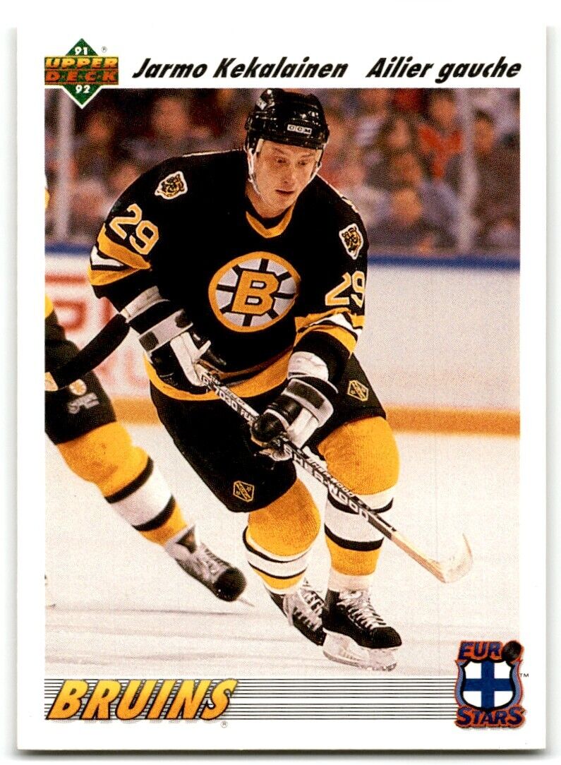 1991-92 Upper Deck French Jarmo Kekalainen Boston Bruins #E1