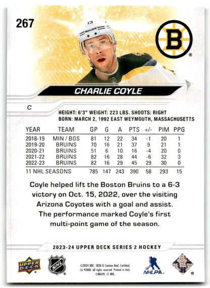 2023-24 Upper Deck Charlie Coyle Boston Bruins #267