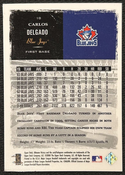 2000 Upper Deck Ultimate Upper Deck Victory Carlos Delgado Toronto Blue Jays #10