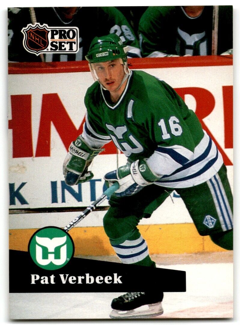 1991-92 Pro Set French Pat Verbeek Hartford Whalers #86