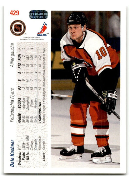 1991-92 Upper Deck French Dale Kushner Philadelphia Flyers #429