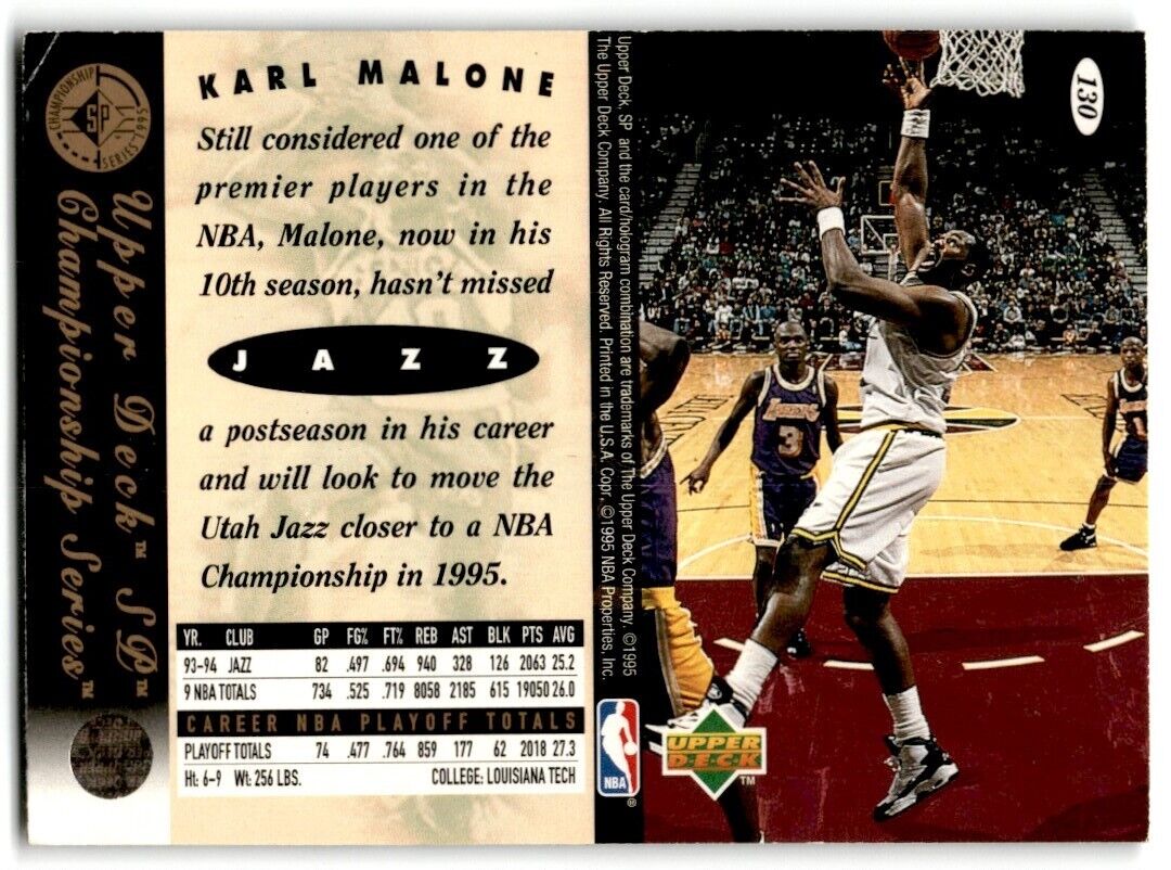 1995-96 SP Championship Series 1995 Karl Malone Utah Jazz #130