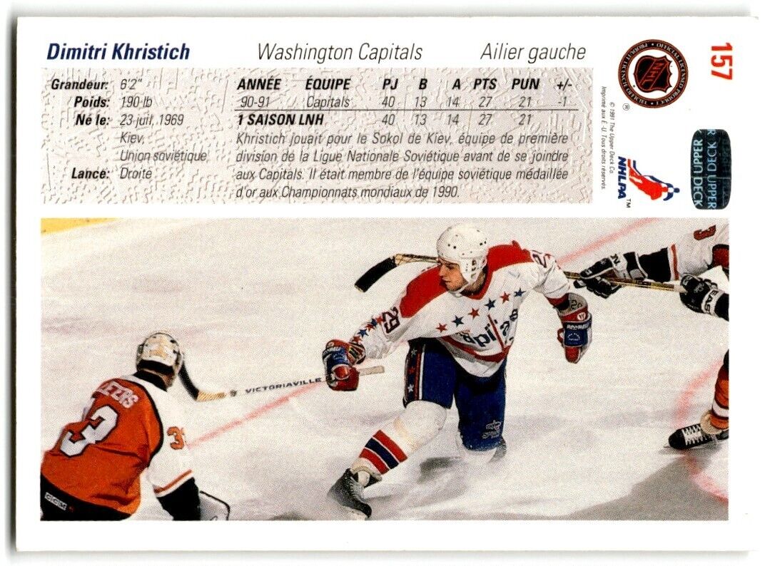 1991-92 Upper Deck Dmitri Khristich Washington Capitals #157