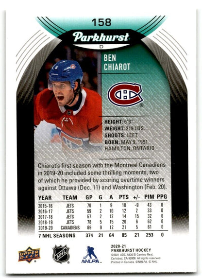 2021-22 Parkhurst Ben Chiarot Montreal Canadiens #158