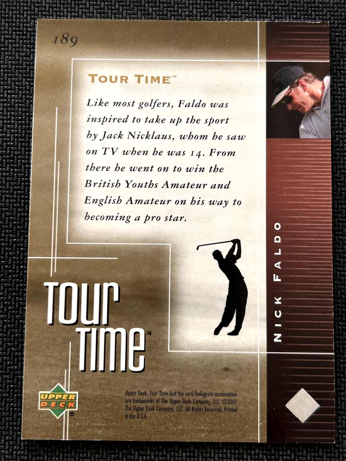 2001 Upper Deck Golf Card #189 Nick Faldo