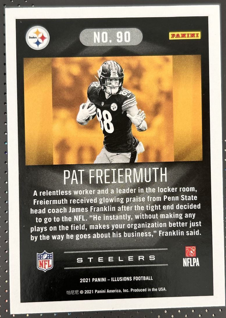 2021 Panini Illusions Pat Freiermuth Rookie Pittsburgh Steelers #90