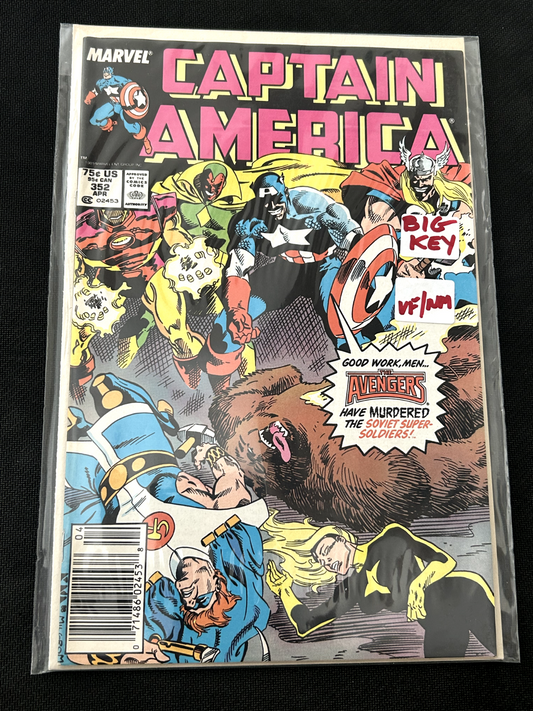 Captain America #352 KEY 1st Supreme Soviets Newsstand in HG! (Marvel, 1989)