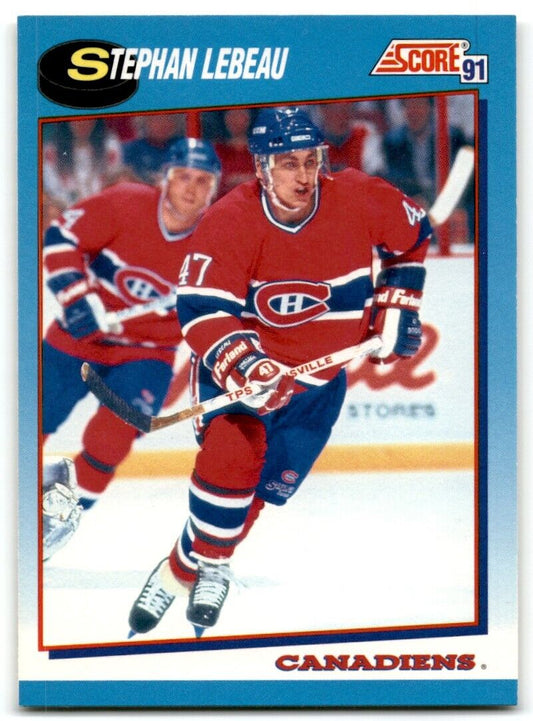 1991-92 Score Canadian Bilingual Stephan Lebeau Montreal Canadiens #494