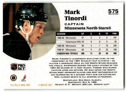 1991-92 Pro Set Mark Tinordi Minnesota North Stars #575