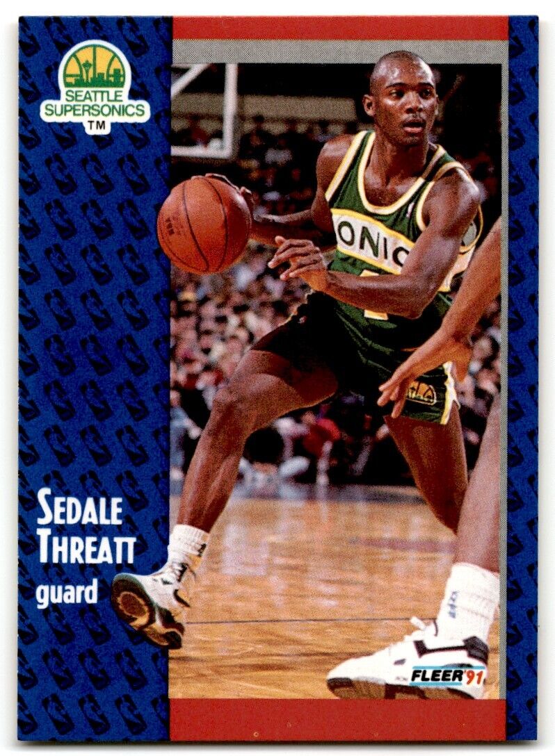 1991-92 Fleer Sedale Threatt Seattle SuperSonics #196