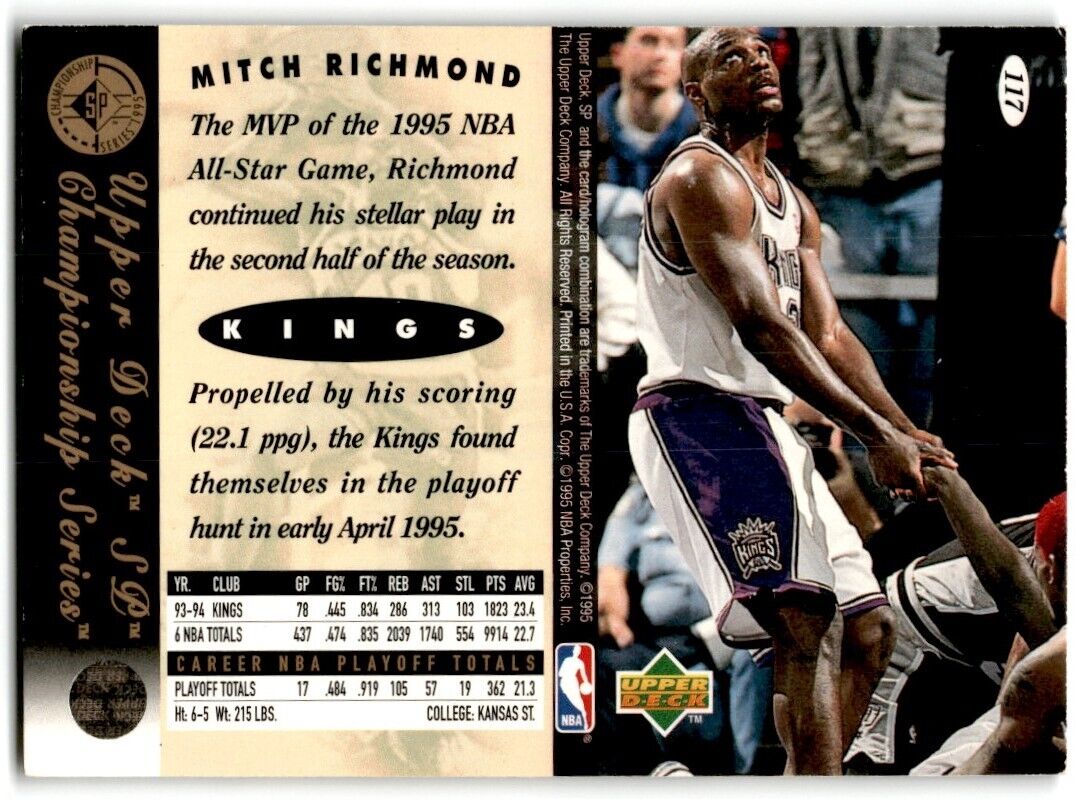 1995-96 SP Championship Series 1995 Mitch Richmond Sacramento Kings #117