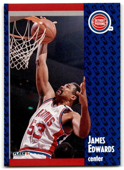 1991-92 Fleer James Edwards Detroit Pistons #60