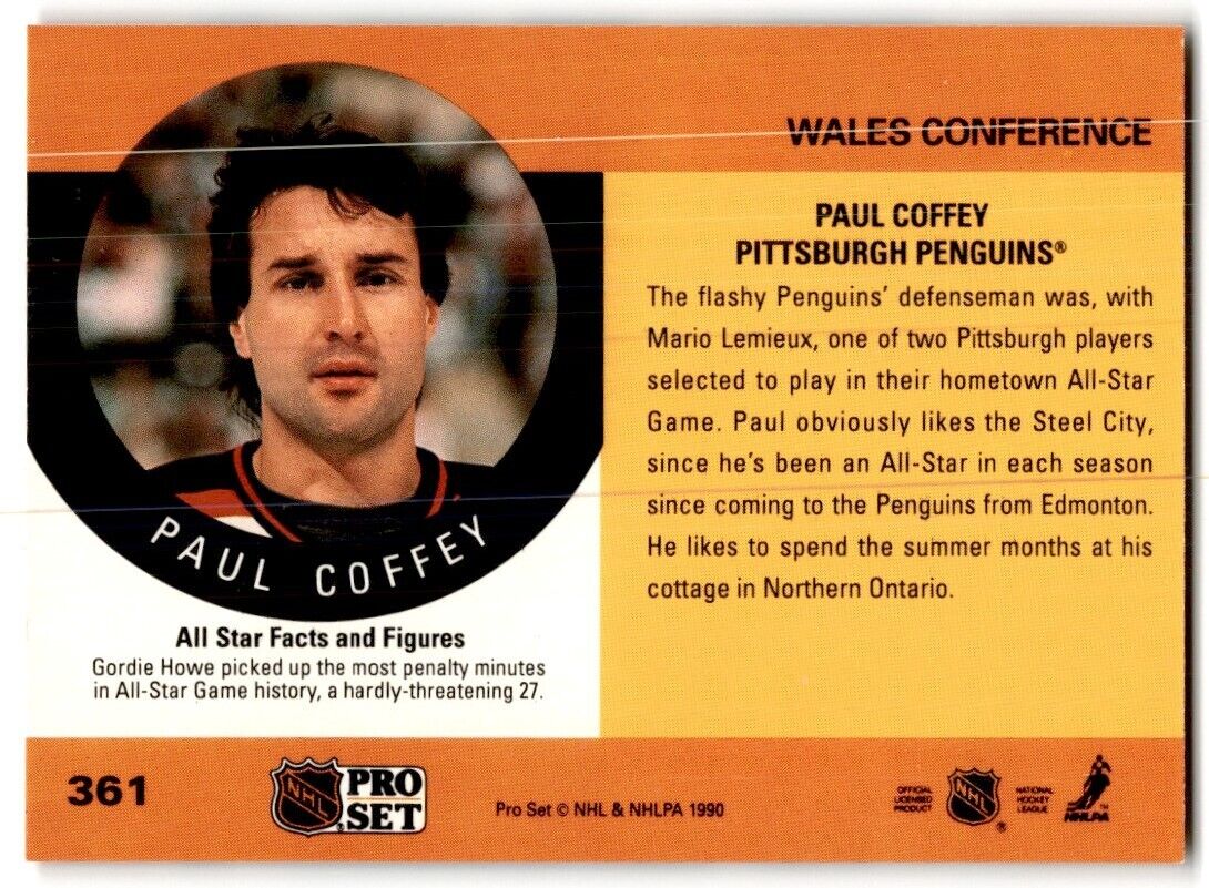 1990-91 Pro Set Paul Coffey Pittsburgh Penguins #361