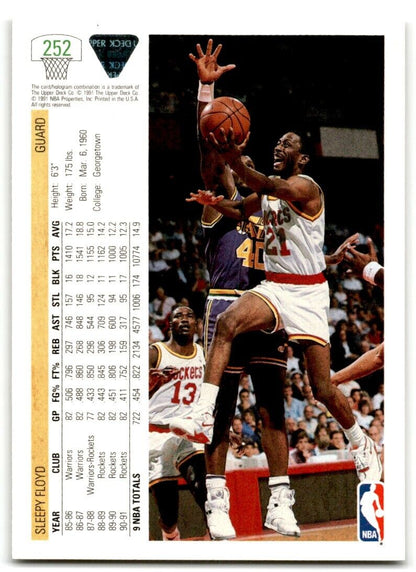 1991-92 Upper Deck Sleepy Floyd Houston Rockets #252