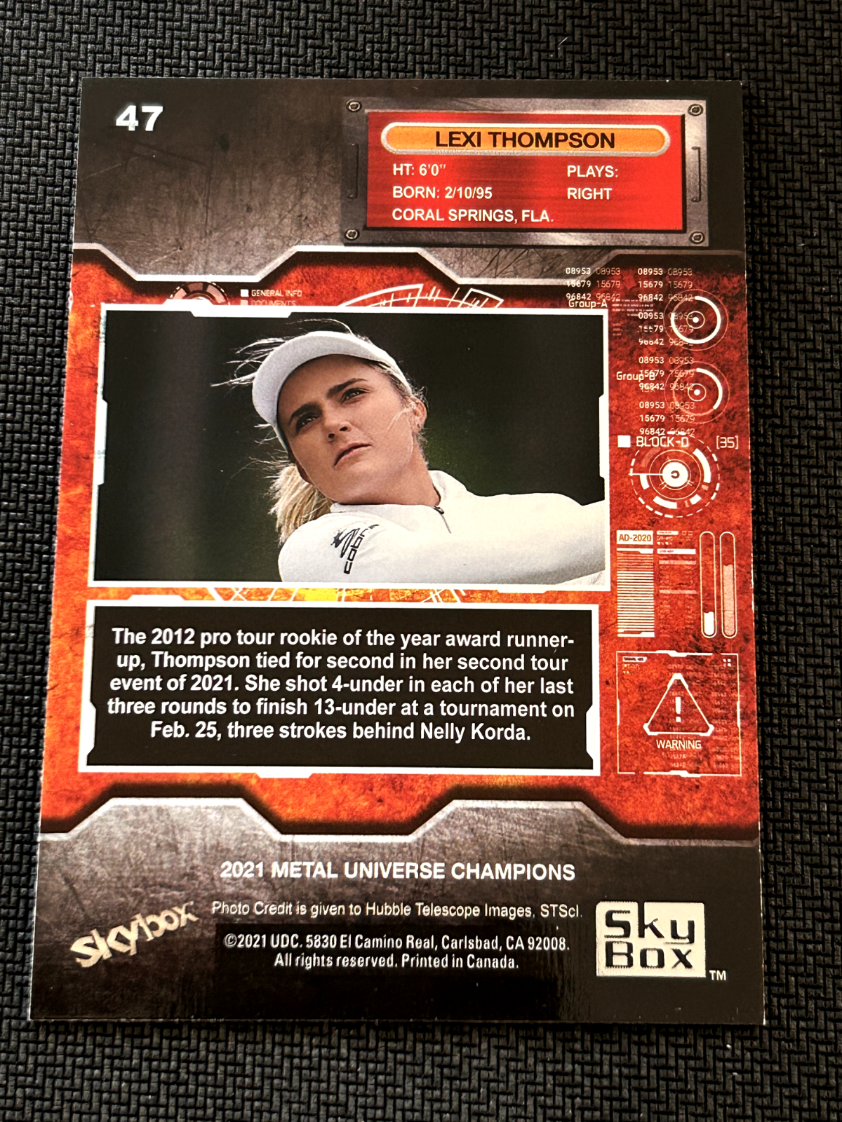 2021 Skybox Metal Universe Champions #47 Lexi Thompson  RC Rookie Golf