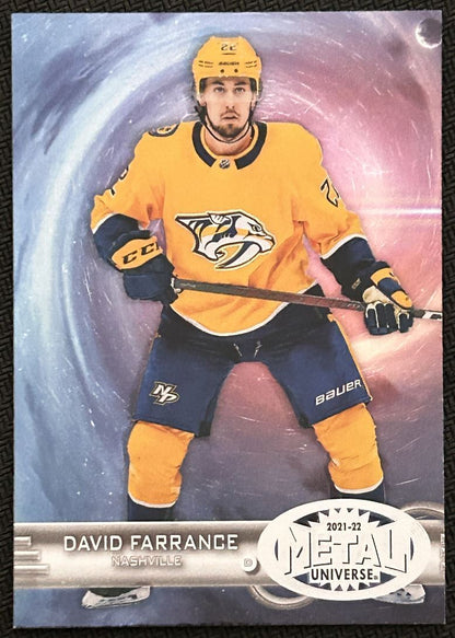 2021-22 Slybox Metal Universe David Farrance Rookie Nashville Predators #R-12