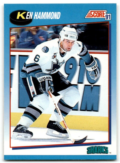 1991-92 Score Canadian Bilingual Ken Hammond Rookie San Jose Sharks #647