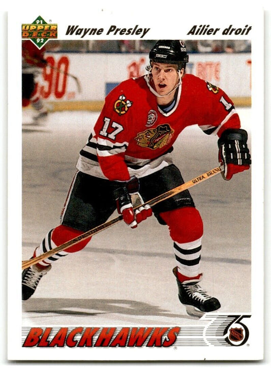 1991-92 Upper Deck French Wayne Presley Chicago Blackhawks #371