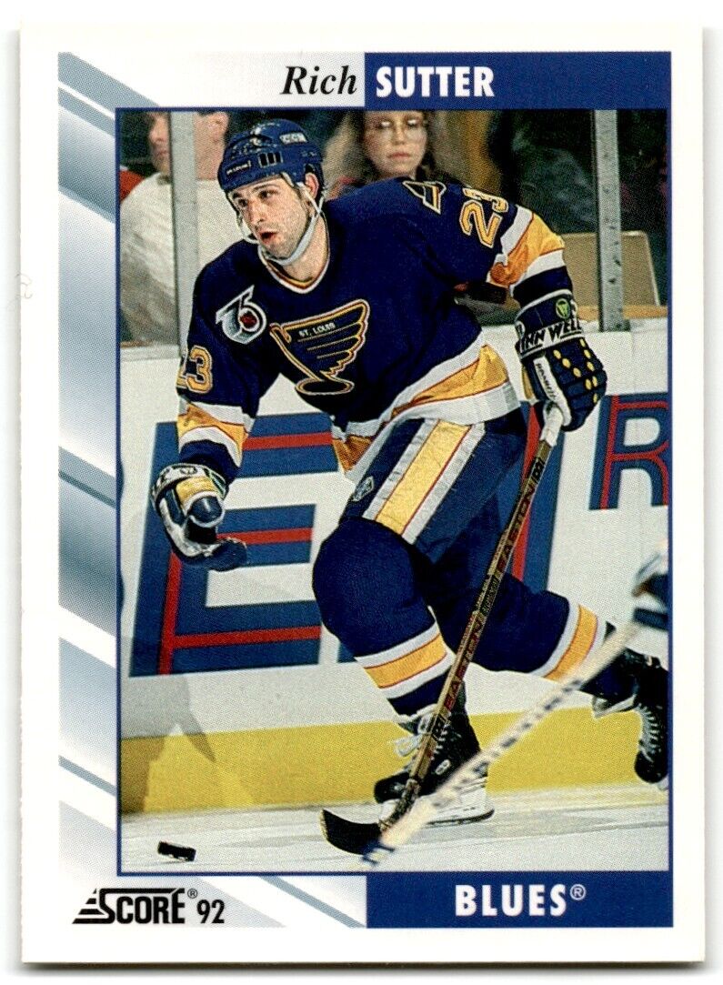 1992-93 Score Rich Sutter St. Louis Blues #327