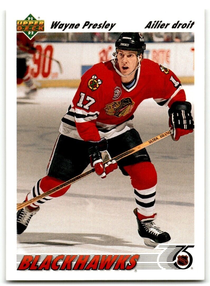 1991-92 Upper Deck French Wayne Presley Chicago Blackhawks #371