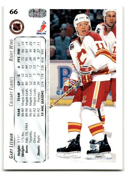 1992-93 Upper Deck Gary Leeman Calgary Flames #66