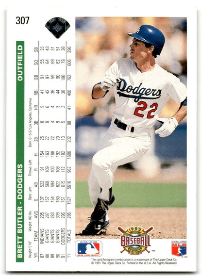 1992 Upper Deck Brett Butler Los Angeles Dodgers #307