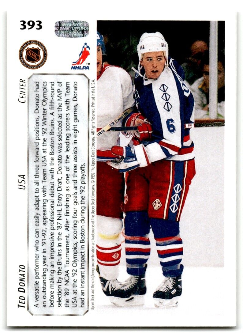 1992-93 Upper Deck Ted Donato USA #393B