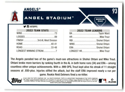 2023 Topps Los Angeles Angels Los Angeles Angels #93