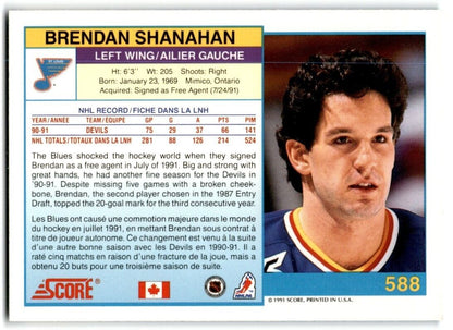 1991-92 Score Canadian English Brendan Shanahan St. Louis Blues #588