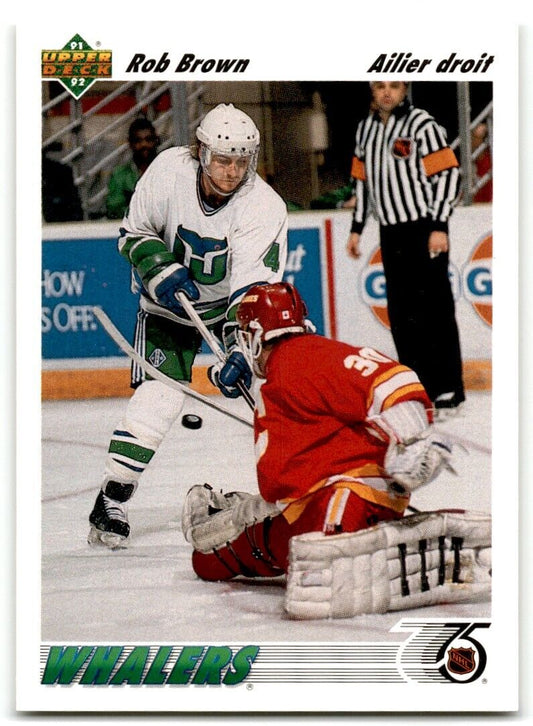 1991-92 Upper Deck French Rob Brown Hartford Whalers #198