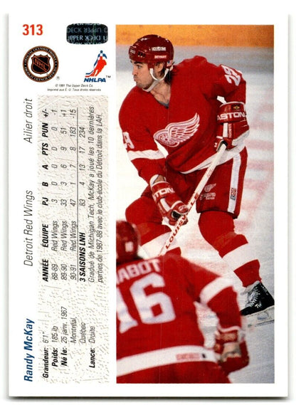 1991-92 Upper Deck French Randy McKay Detroit Red Wings #313