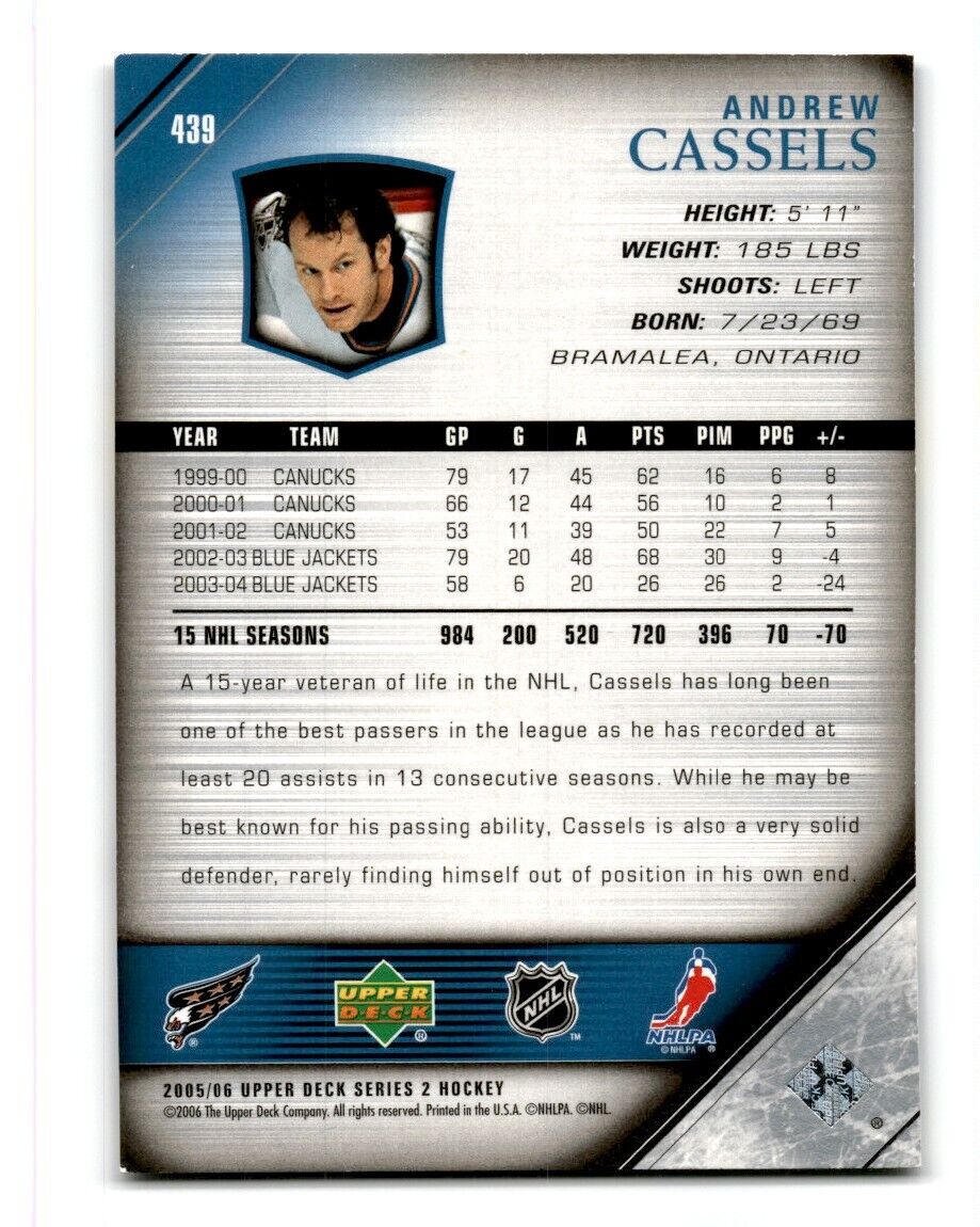 2005-06 Upper Deck Andrew Cassels Washington Capitals #439