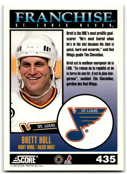 1992-93 Score Brett Hull St. Louis Blues #435