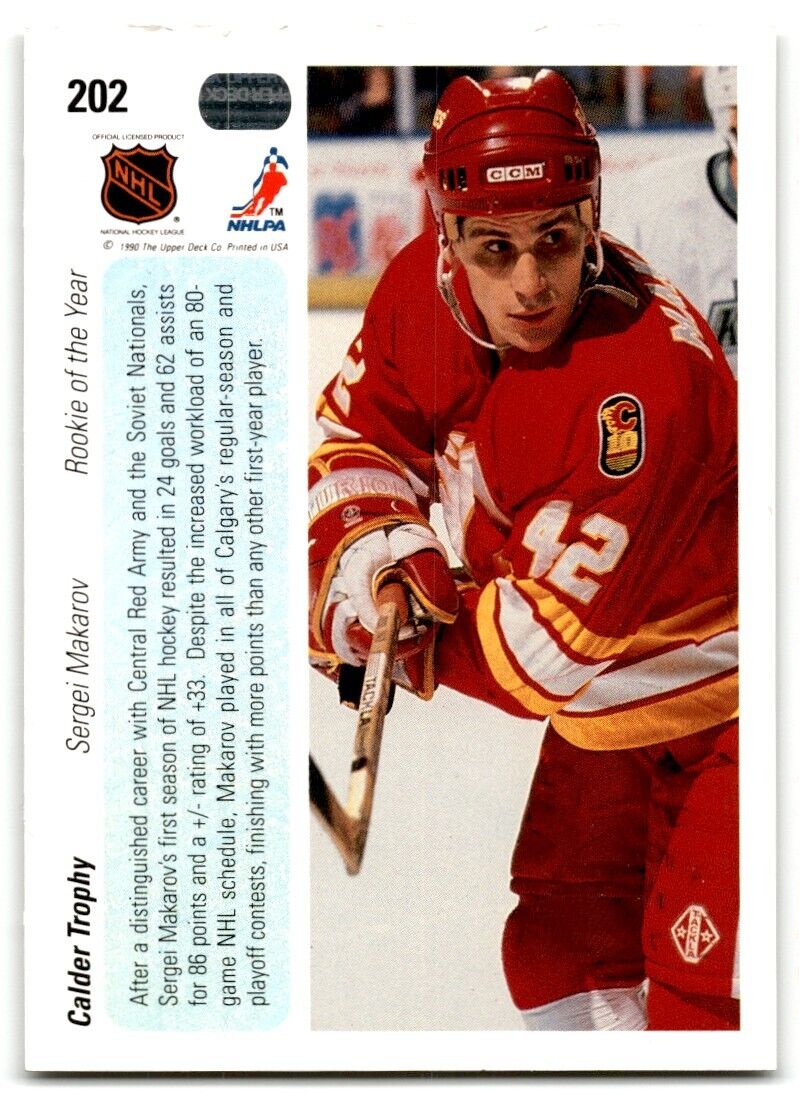 1990-91 Upper Deck Sergei Makarov Rookie Calgary Flames #202