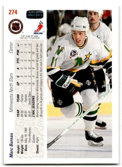 1991-92 Upper Deck Marc Bureau Minnesota North Stars #274