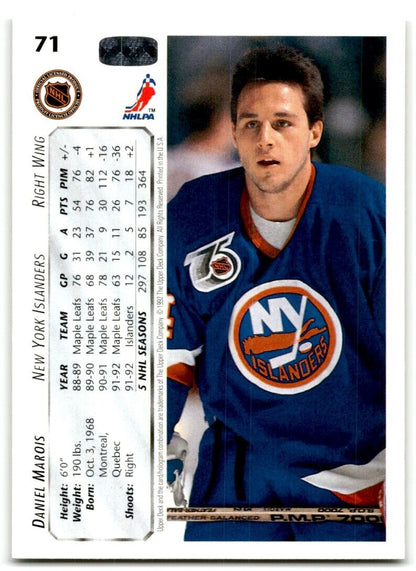 1992-93 Upper Deck Daniel Marois New York Islanders #71