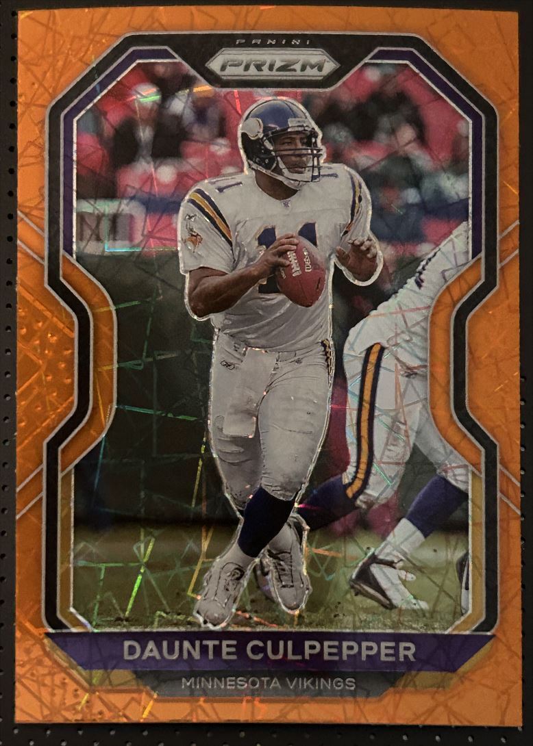 2020 Panini Prizm Orange Laser Daunte Culpepper Minnesota Vikings #224 Parallel