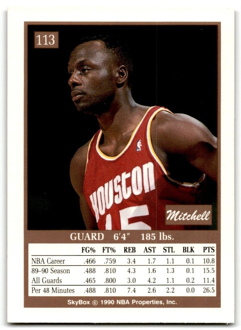 1990-91 SkyBox Mitchell Wiggins Houston Rockets #113A