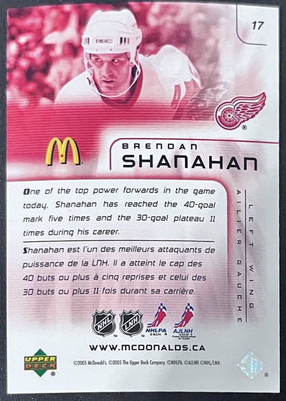 2005-06 Upper Deck McDonald's Brendan Shanahan Detroit Red Wings #17