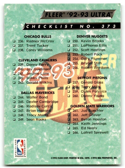 1992-93 Fleer Checklist #373