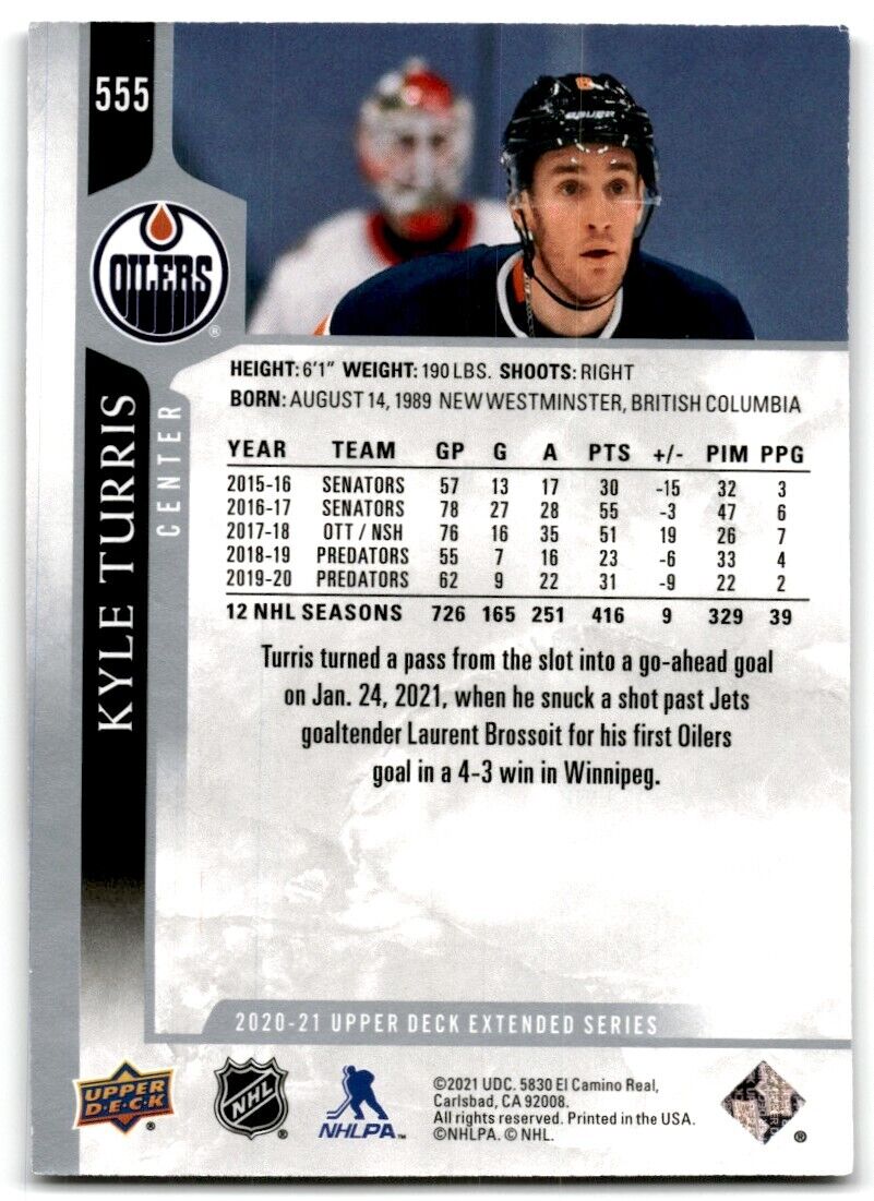 2020-21 Upper Deck Kyle Turris Edmonton Oilers #555