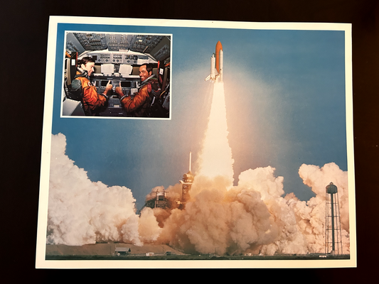 NASA Space Shuttle STS-1 crew Grand Postal Card 10x8